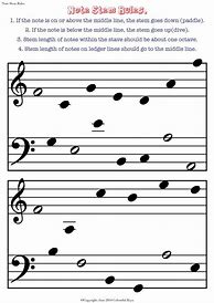 Image result for Notes Stem Worksheet Music