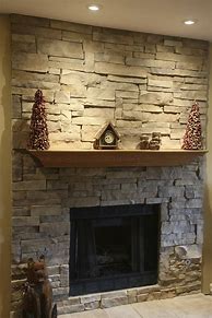 Image result for Stack Stone Fireplace