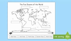 Image result for 5 Oceans of the World Worksheet