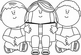 Image result for Black and White Clip Art Kids Sitting