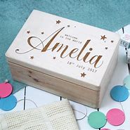 Image result for DIY Wooden Baby Keepsake Box