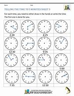 Image result for Telling Time to 5 Minutes