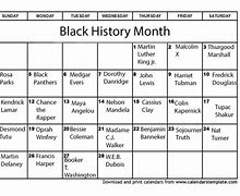 Image result for February Calendar Black History Month