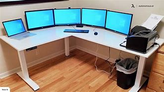 Image result for Home Office Desktop Setup 4 Monitors