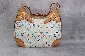 Image result for Louis Vuitton Handbag Satchel White with Colorful