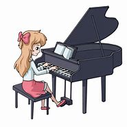 Image result for Girl Playing Piano Drawing