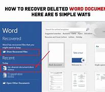 Image result for Recover Deleted Word Document in Windows 11