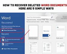 Image result for To Recover a Deleted Word Document