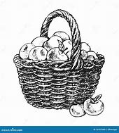 Image result for Basket of Apple's Drawing