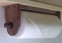 Image result for Under Cabinet Wood Paper Towel Holder