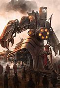 Image result for Steampunk Robot Attacking Train Station Art
