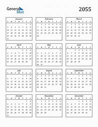 Image result for 2055 Calendar