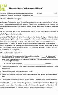 Image result for Influencer Contract Template
