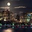 Image result for City Night Scene with Full Moon