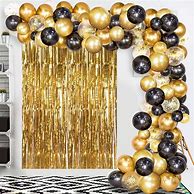 Image result for Gold Black Ballons Arch