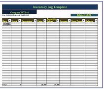 Image result for Inventory Log Sheet