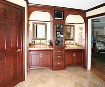 Image result for Cherry Wood Bathroom Cabinets