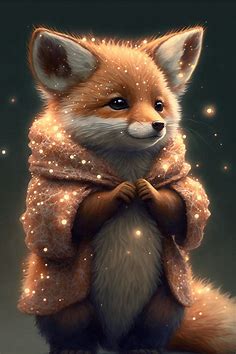 Winter Cute Foxes by SomatArt on DeviantArt