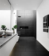 Image result for Black Textured Bathroom Floor Tile