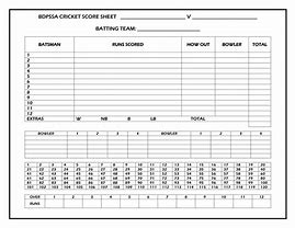 Image result for Simple Cricket Score Sheet