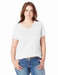 Image result for Plus Size V-Neck White T-Shirt