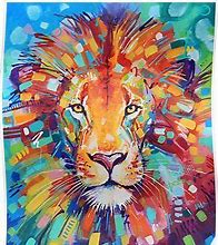 Image result for Lion Painting Color