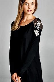 Image result for Black Sequin Tunic Top