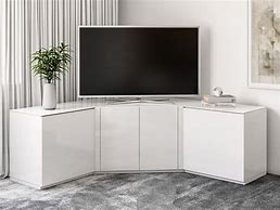 Image result for Modern White Corner TV Stand