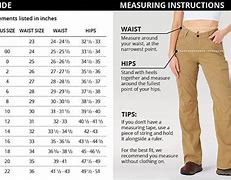 Image result for Cargo Pants Size Chart