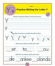 Image result for Letter Y Worksheets for Kids