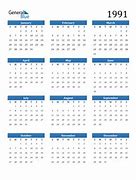 Image result for 1991 Calendar with Holidays