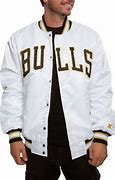 Image result for White and Gold Chicago Bulls Jacket
