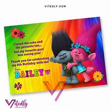 Image result for Trolls Birthday Party Invitations