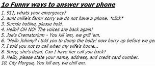 Image result for Funny Ways to Answer Phone