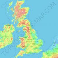 Image result for Great Britain Topographic Map