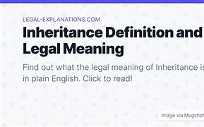 Image result for Inheritance Vocab Definition