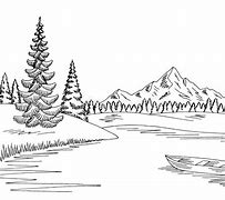 Image result for Lake Vector Black and White