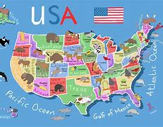 Image result for USA Map with States for Kids