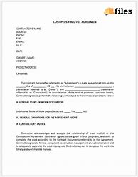 Image result for Cost Plus Contract Template