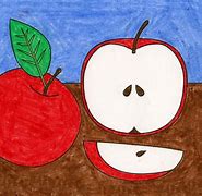 Image result for Cut Apple Drawing