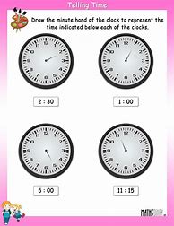 Image result for Time to the Minute Worksheet