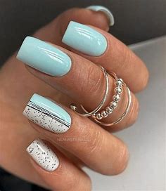 nails art glitter nails art tutorial 2023 nails art blue nail art for shorter nails nail art in 2023 | Country nails, Blush nails, Short acrylic nails designs