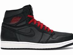 Image result for Jordan 1 High Black and White and Red Bottom