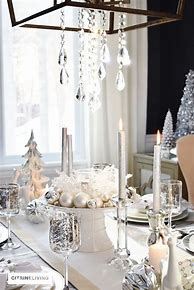 Image result for White and Silver Table Decor
