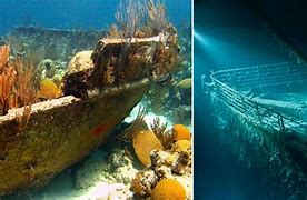 Image result for Sunken Ship On a Coral Reef Underwater