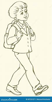 Image result for Boy Going to School Drawing