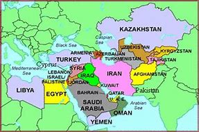 Image result for Middle East Map Countries Labeled