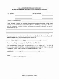 Image result for Tenant 120 Day Notice Template