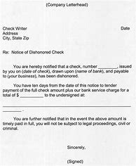 Image result for Bad Check Letter