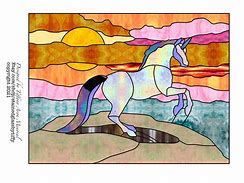 Image result for Unicorn Stained Glass Template